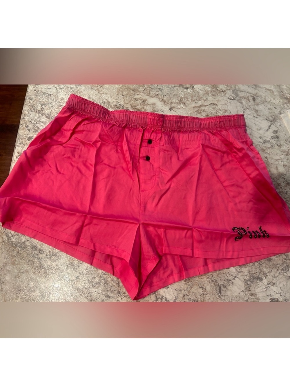 VS PINK Bling Pajama Shorts Halloween Logo Large NWT